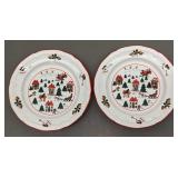 2 Retired China Joy of Christmas Salad Plates B