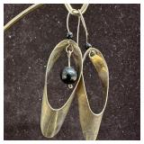 Black Onyx Bead Accents Mexico Modernist Sterling