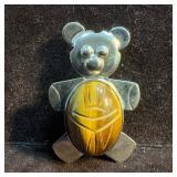 Sterling Silver Scarab Beetle Tiger Eye Gemstone T