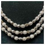 Trifari Electra Collection Three Strand Silver Nub