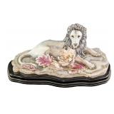 Fleur Cowles LE Bone China White Lion Sculpture