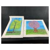 Original Signed Leida Diaz Acrylic On Canvas Natur