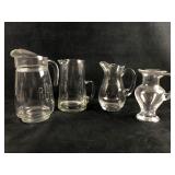 A Mixed Lot Of 4 Clear Glass Serving Water Liquid