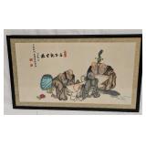 Vintage Watercolor Wise Old Men Original Painting