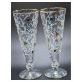 2 Libbey Royal Fern Pilsner Glasses A