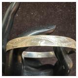 Engraved Geometric Scroll Motifs Sterling Silver B