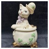 Lenox Lucky Cat in Pot of Gold St. Patrick