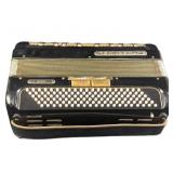 Vintage Black Lignatone Piano Accordion Aida Model