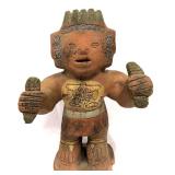 Vintage Reproduction Of Aztec Terracotta Statue