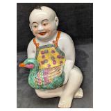 Chinese Famille Rose Porcelain figure Chinese Boy