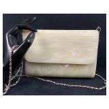 Vintage STEPHANIE White Pearlescent Lucite Clutch