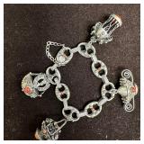 Carnelian Silver 800 Gemstone Charm Mariner Chain