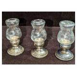 3 Vintage Newport Sterling Silver Salt & Pepper Sh