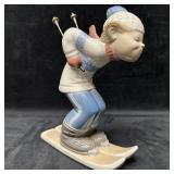 Lladro Porcelain Skier Boy Glazed Figurine