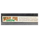 Mickey Finn Show Sea World Theme Park Sign Prop
