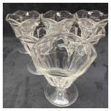 Vintage Ice Cream Clear Glass Sundae Dishes Set of