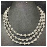 Crown Trifari Electra Collection Three Strand Silv