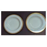 2 Retired Gorham Ridgewood Gold Large Rim Soup Bow