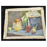 Vintage Original Acrylic On Canvas Food & Drink