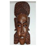 Vintage African Style Wooden Wall Art Mask