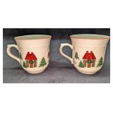 2 Retired Jamestown China Joy of Christmas Mugs B