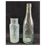 Antique Deep Rock Water Co Bottle and Glass Jar