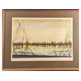 Vintage Mario Sinisca Framed LE Color Lithograph