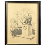 Framed Paul N. Norton Lincoln Monument Print