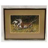 Framed Print Of A Tiger With Its Prey By Tom C Ken