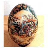 Royal Satsuma Hand Painted Earthenware Egg