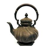 800 Silver Vintage Engraved H Teapot By Schnauffer