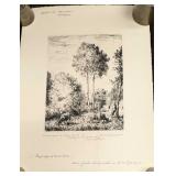 Vintage Signed Marcel Jacque French Sheep Etching