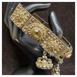 800 Silver Granulation Metal Bead Panel Link Citri