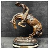 After Fredrick Remington Bronze Sculpture Rattle S