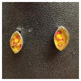 Sterling Silver Miniature Flowers in Resin Earring