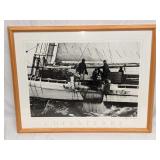 M. E. Warren Dredging Oysters Framed Print