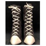 Funtasma Referee Black Canvas White Patent By Plea