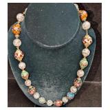 Vintage Italian Murano Colorful Art Glass Bead Nec