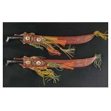 Vintage Corneta South America Machetes W Sheaths