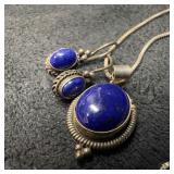 Lapis Lazuli Sterling Silver 925 Italy Necklace an