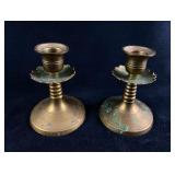 Pair of Vintage Brass Candleholders JB