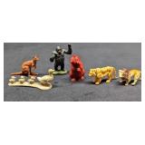 Vintage Plastic Lion & Tiger & Bear & More FIgures