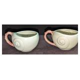 2 Vintage Retired Fitz & Floyd Oceana Flat Cups G