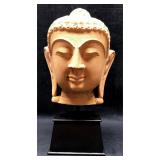 Meditating Buddha Head Sculpture on Stand - Concre