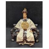 Shiwan Statue Of Emperor Seated On Throne H25