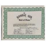 Hank Aaron Ernie Banks Autographed Bombay Gin Cert