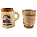 Cedar Point Souvenir Ceramic & Glass Shot Glasses