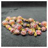Venetian Murano Lamp Work Art Glass Bead Red Beade