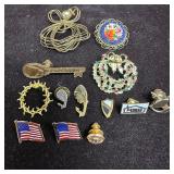 Mixed Lapel and Brooch Pin Collection Religious Pa