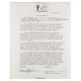 Signed Paul Warfield HOF Football Letter